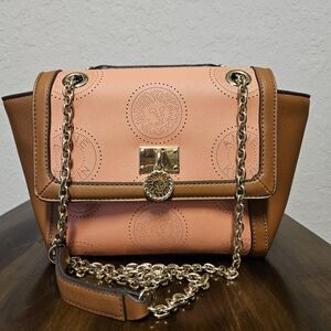 Anne Klein Crossbody With Chain Coral And Cognac - Please Read